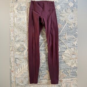 Burgundy High-Waisted Leggings